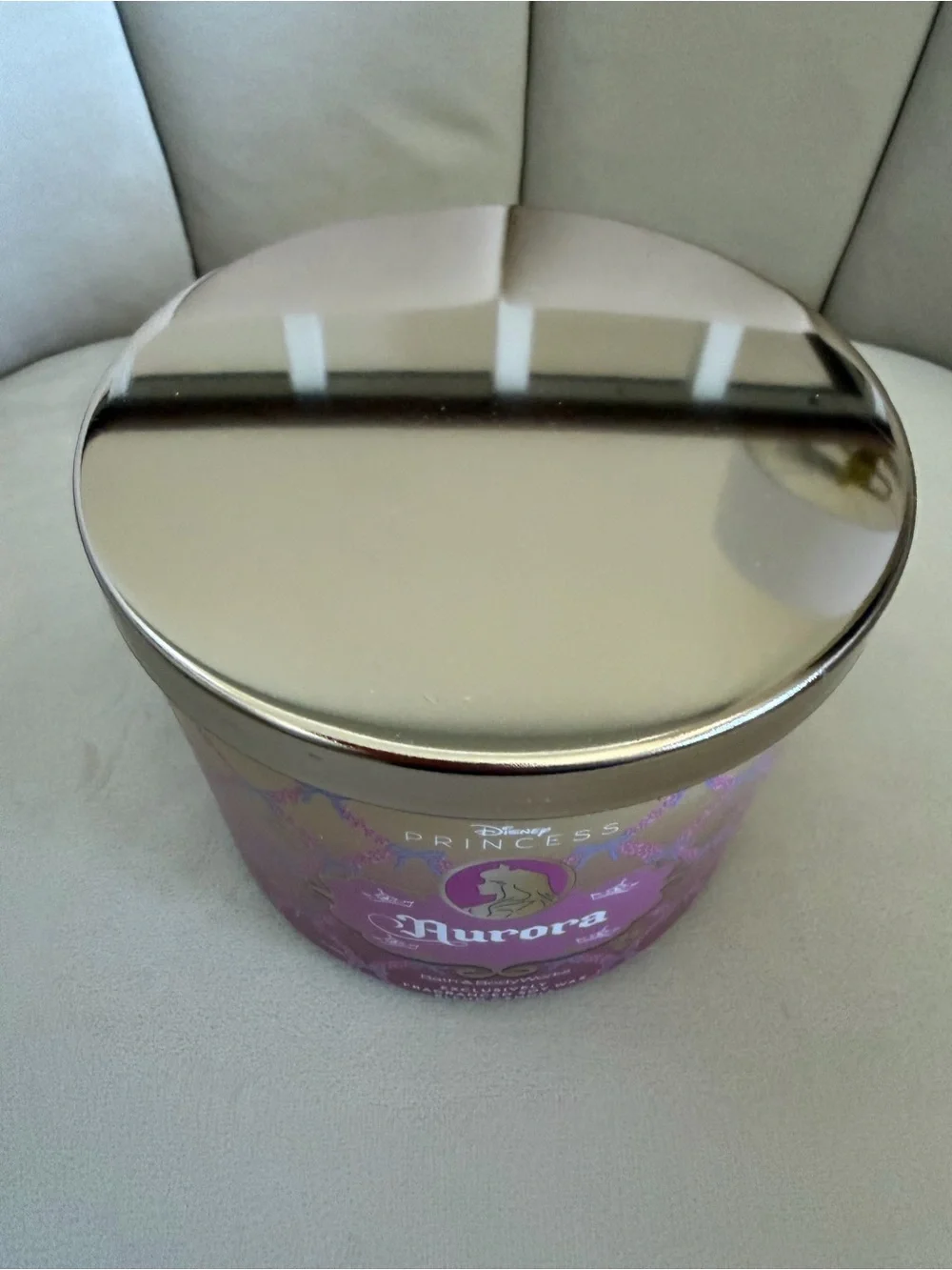 NWT Bath & Body Works 3 Wick Sweet Disney Princess Aurora Jar Wax Candle Home